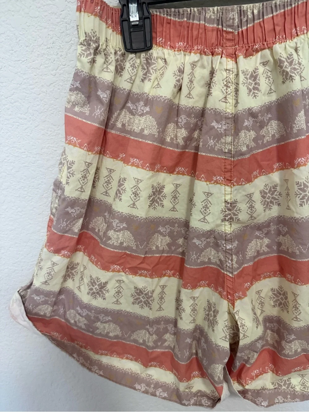 FREE PEOPLE Intimately Yellow Orange Stripe Pattern Long Cuffed Boxer Shorts S